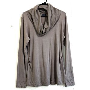 Lilla P Pullover Sweatshirt Top Size Large Cowl Neckline Long Sleeve Soft Lounge